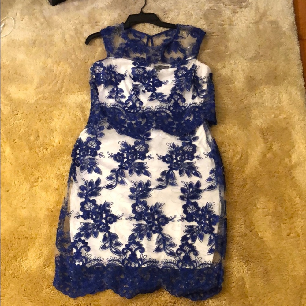 Sangria blue and white dress